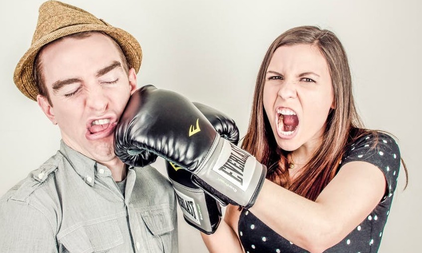Couple with boxing gloves